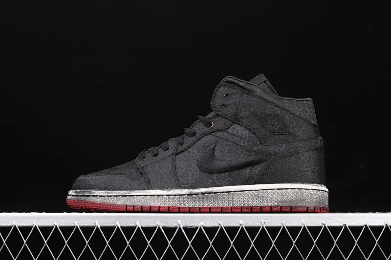 All categories Air Jordan Jordan series basketball shoes Air Jordan 1 Mid CLOT x Air Jordan 1 Mid "Fearless" AJ1 Joe 1 mid-top distressed black silk CU2804-002